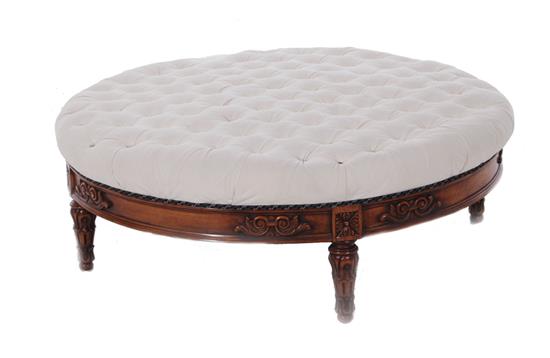 Appraisal: Upholstered mahogany ottoman H Dia Provenance South Carolina private collection