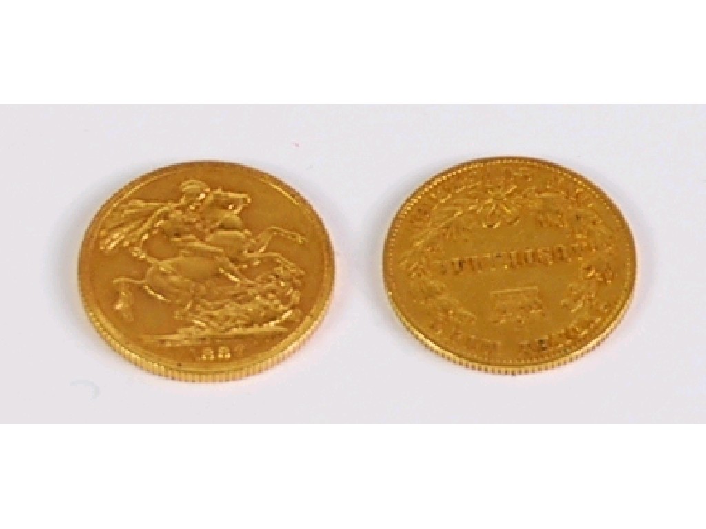 Appraisal: VICTORIAN SYDNEY MINT AUSTRALIA GOLD SOVEREIGN also a VICTORIAN SYDNEY