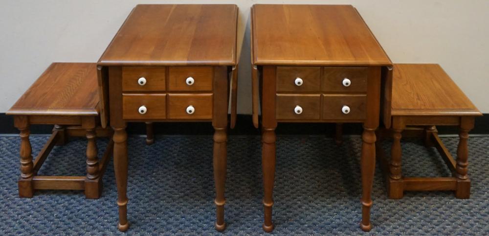 Appraisal: PAIR OF EARLY AMERICAN STYLE CHERRY TWO-DRAWER PEMBROKE TABLES AND