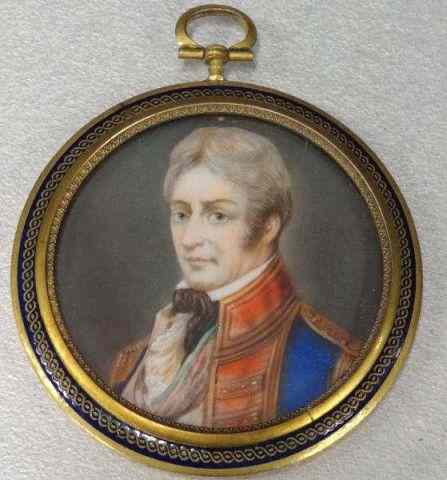 Appraisal: HALL Miniature Portrait on Ivory of a Captain Signed lower