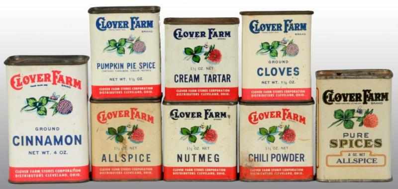 Appraisal: Lot of Clover Farms Spice Tins Description Various amounts of