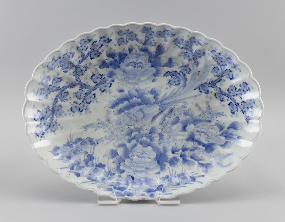 Appraisal: JAPANESE BLUE AND WHITE PORCELAIN TRANSFERWARE PLATTER EARLY TH CENTURY