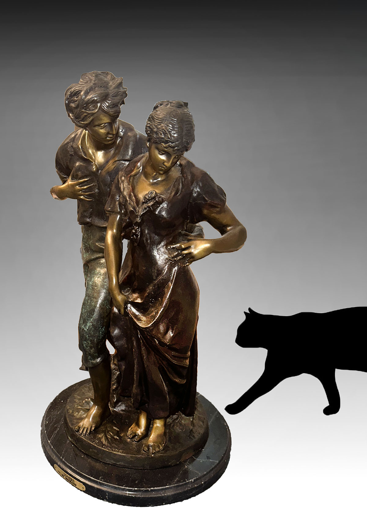 Appraisal: LOVERS BRONZE SIGNED MADRASSI '' in height affixed to a