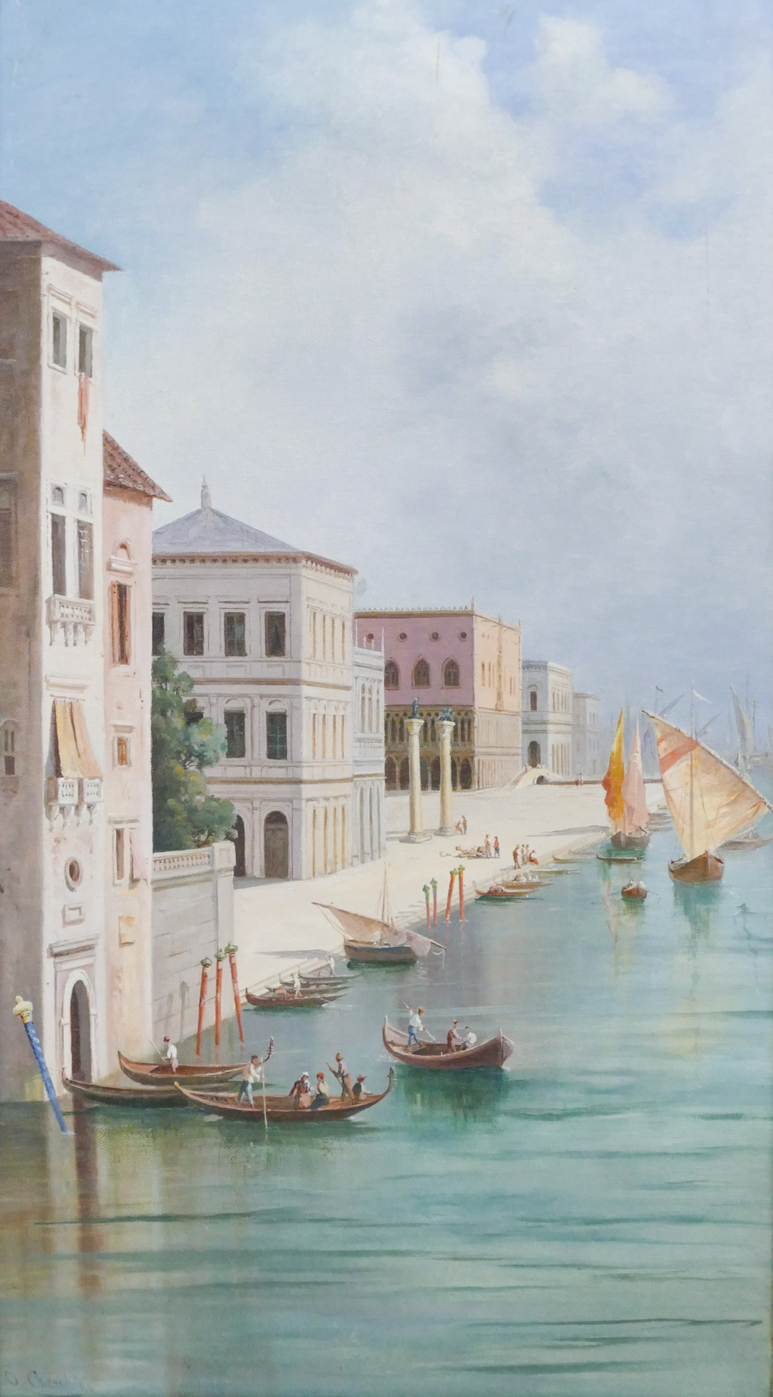 Appraisal: Andrea Cherubini b Italian ''View of Venice'' Oil on Canvas