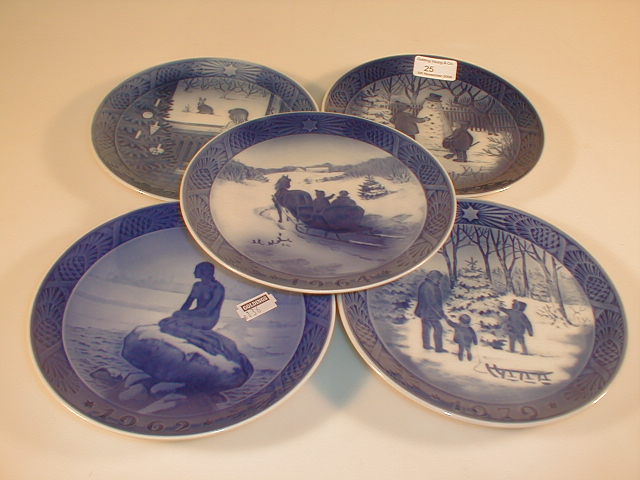 Appraisal: Five Royal Copenhagen year plates