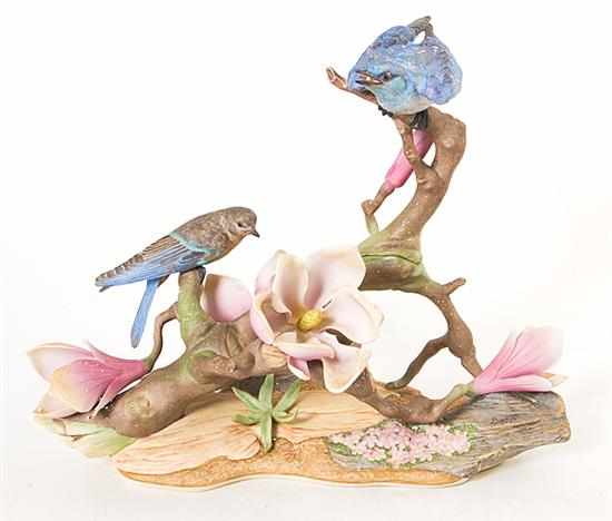 Appraisal: Boehm porcelain Mountain Bluebirds marked on underside R H ''