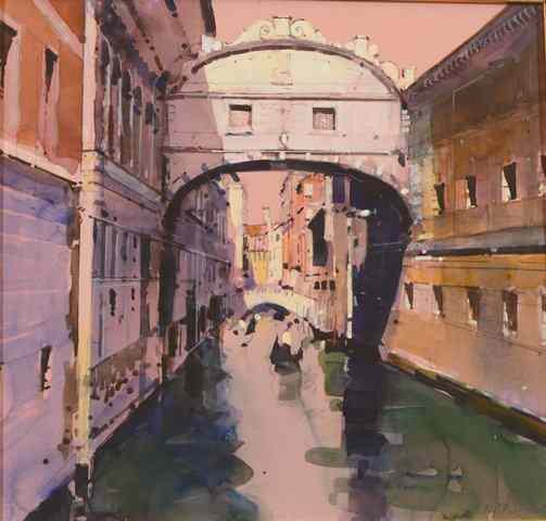 Appraisal: DAVID SAWYER TH CENTURY 'Ponte di Sospiri' signed watercolour x