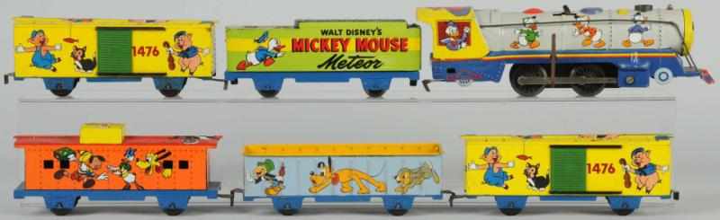 Appraisal: Tin Litho Marx Meteor Walt Disney Train Set American Includes