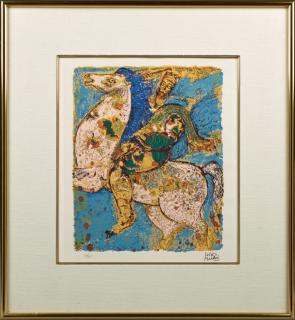 Appraisal: Reuven Rubin - Romanian King David on a Horse colored