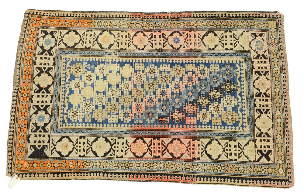 Appraisal: Caucasian Oriental Throw Rug ' x ' Caucasian Oriental Throw