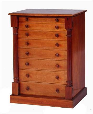 Appraisal: A VICTORIAN MAHOGANY COLLECTORS CHEST in the form of a