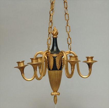 Appraisal: Gilt-Bronze Six-Light Chandelier