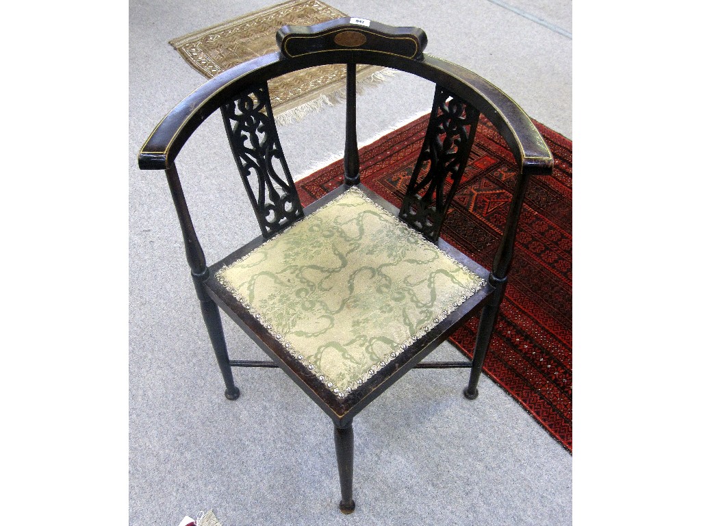 Appraisal: Edwardian corner chair