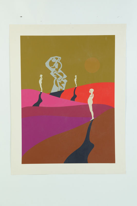 Appraisal: SERIES MEN IN LANDSCAPE BY ERNEST TROVA Serigraph on paper