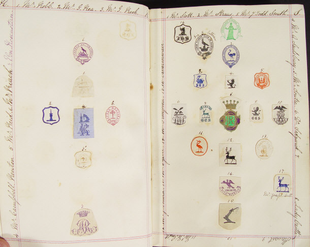 Appraisal: Georgian book of arms crests and monograms dated