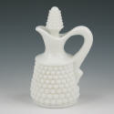 Appraisal: Westmoreland hobnail milk glass cruet with stopper Unmarked Mint tall