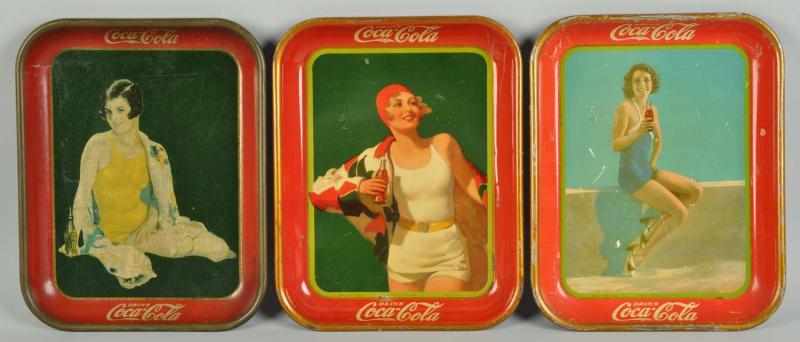 Appraisal: Lot of Coca-Cola Serving Trays Description The tray with bottle