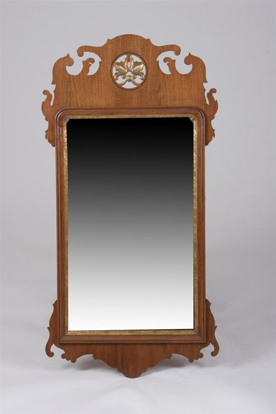 Appraisal: AMERICAN FEDERAL STYLE WALL MIRROR th century Scalloped crest centered