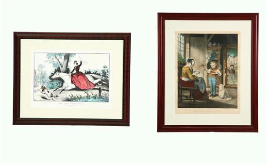 Appraisal: TWO N CURRIER LITHOGRAPHS American handcolored prints on paper The