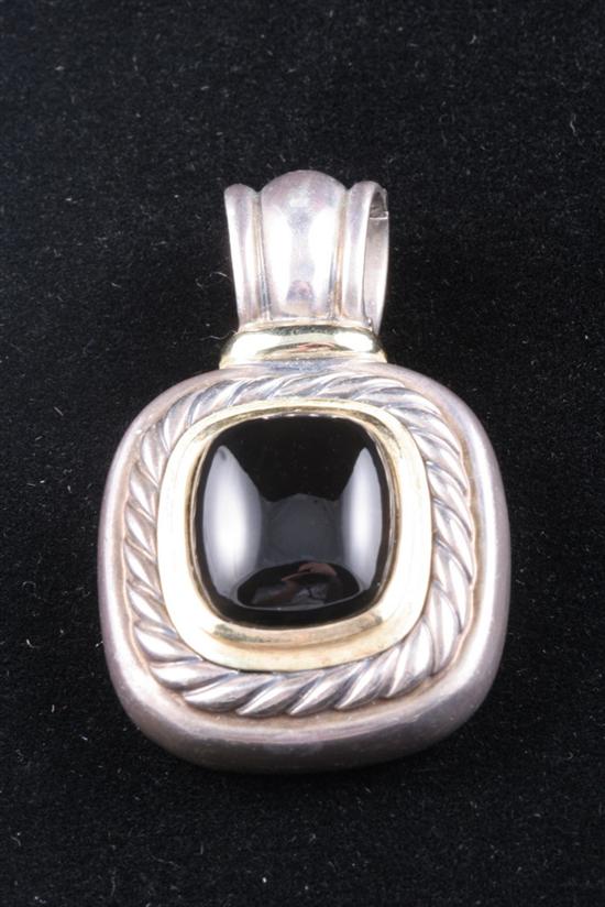 Appraisal: SIGNED DAVID YURMAN K YELLOW GOLD SILVER AND BLACKONYX PENDANT