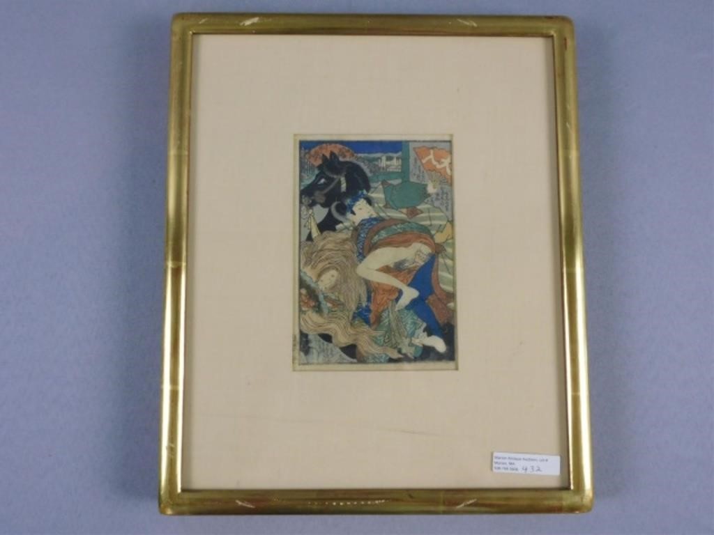 Appraisal: ATTRIB TO UTAGAWA KUNISADA - SHUNGAseries The Pastimes of Edo