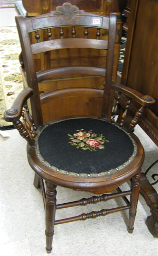 Appraisal: TWO VICTORIAN WALNUT SIDE CHAIRS American last quarter of the