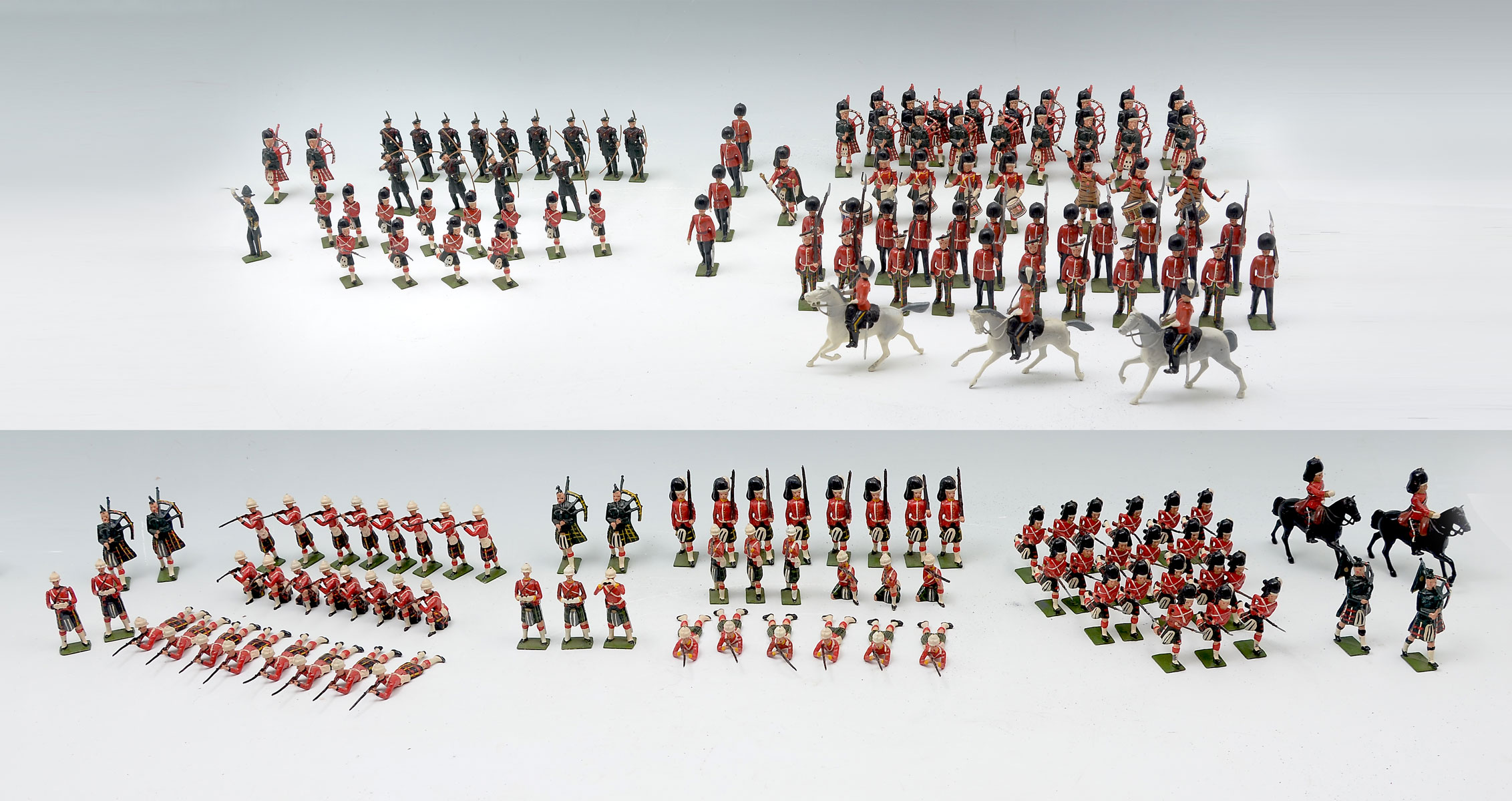 Appraisal: APPROX BRITAIN'S CAST METAL SCOTTISH TOY SOLDIERS Large collection of