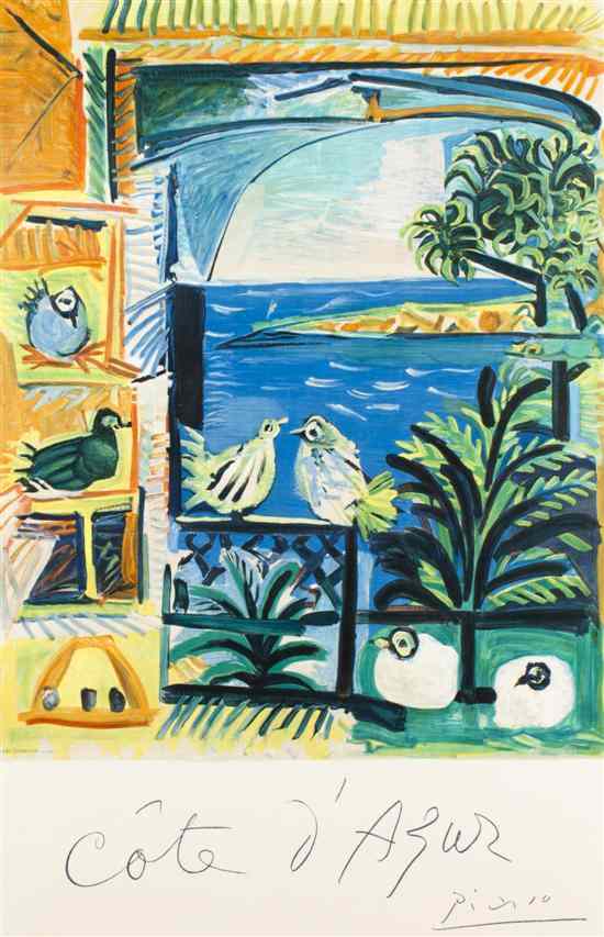 Appraisal: Pablo Picasso Spanish - Cote d'Azur poster x inches