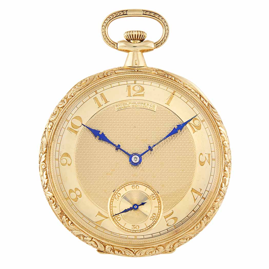 Appraisal: Gentleman's Gold Open Face Pocket Watch Patek Philippe kt mechanical