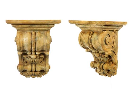 Appraisal: PAIR OF ARCHITECTURAL BRACKETS BY JO MEAD ILLINOIS - Cast