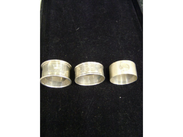 Appraisal: STERLING NAPKIN RINGS