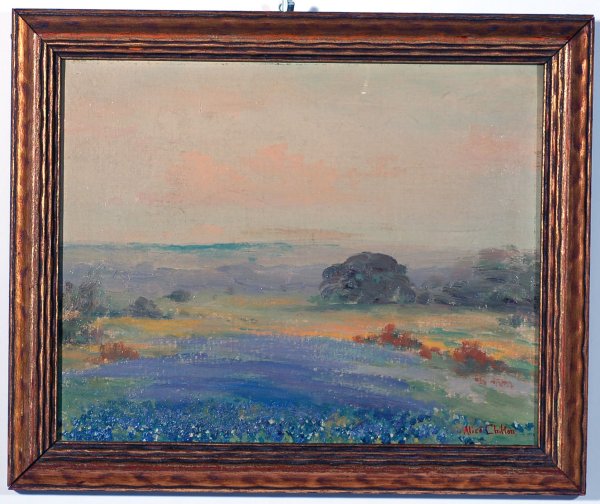 Appraisal: Texas floral landscape oil on board signed lower right Alice