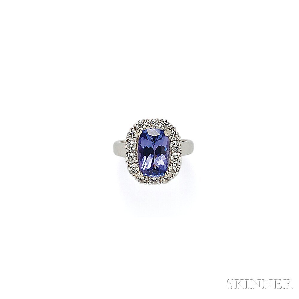 Appraisal: kt White Gold Tanzanite and Diamond Ring set with a