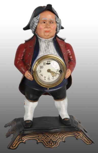 Appraisal: Bradley Hubbard Blinking Eye Clock Description Depicts Ben Franklin Repainted