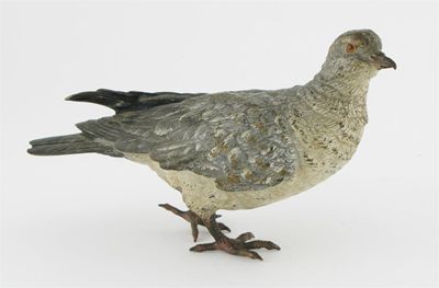 Appraisal: A cold painted bronze of a dove cm in