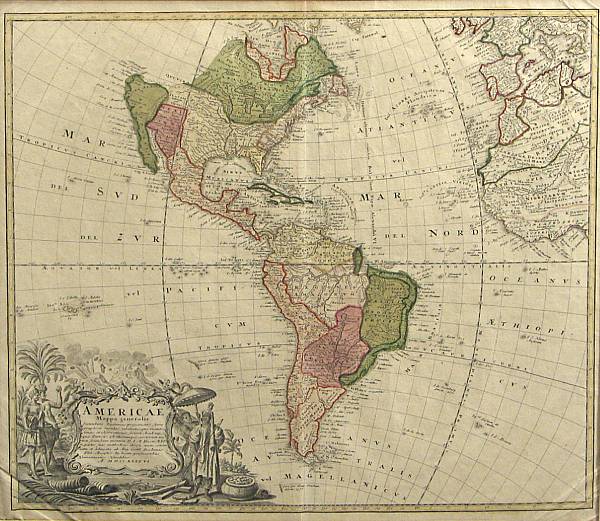 Appraisal: MAP - AMERICA Americae Mappa Generalis Secundum Legitimas Projectionis Stereographicae