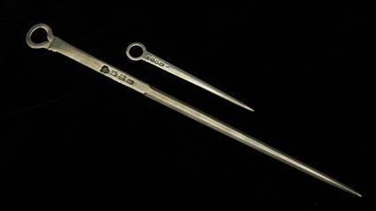 Appraisal: George II Silver Meat Skewer London - maker's mark of