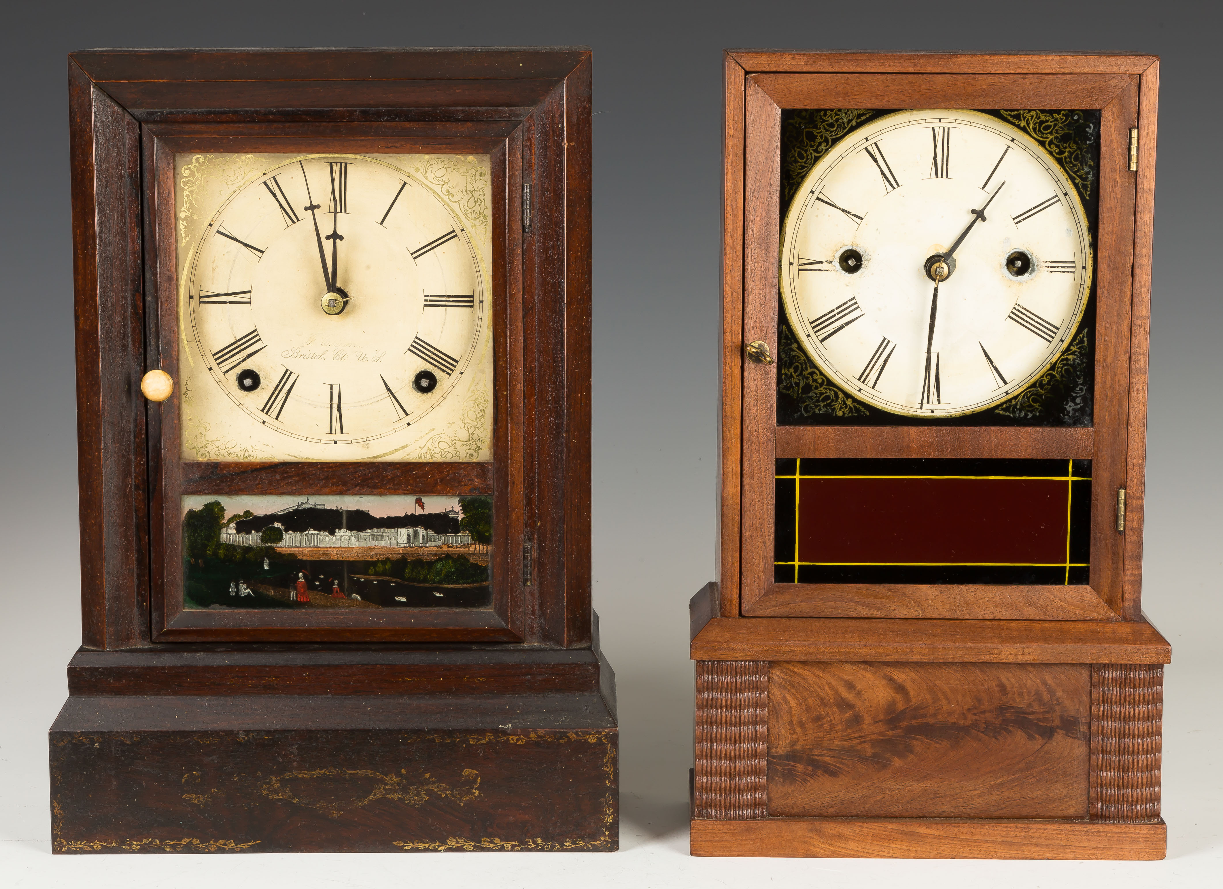 Appraisal: Two J C Brown Cottage Clocks L J C Brown