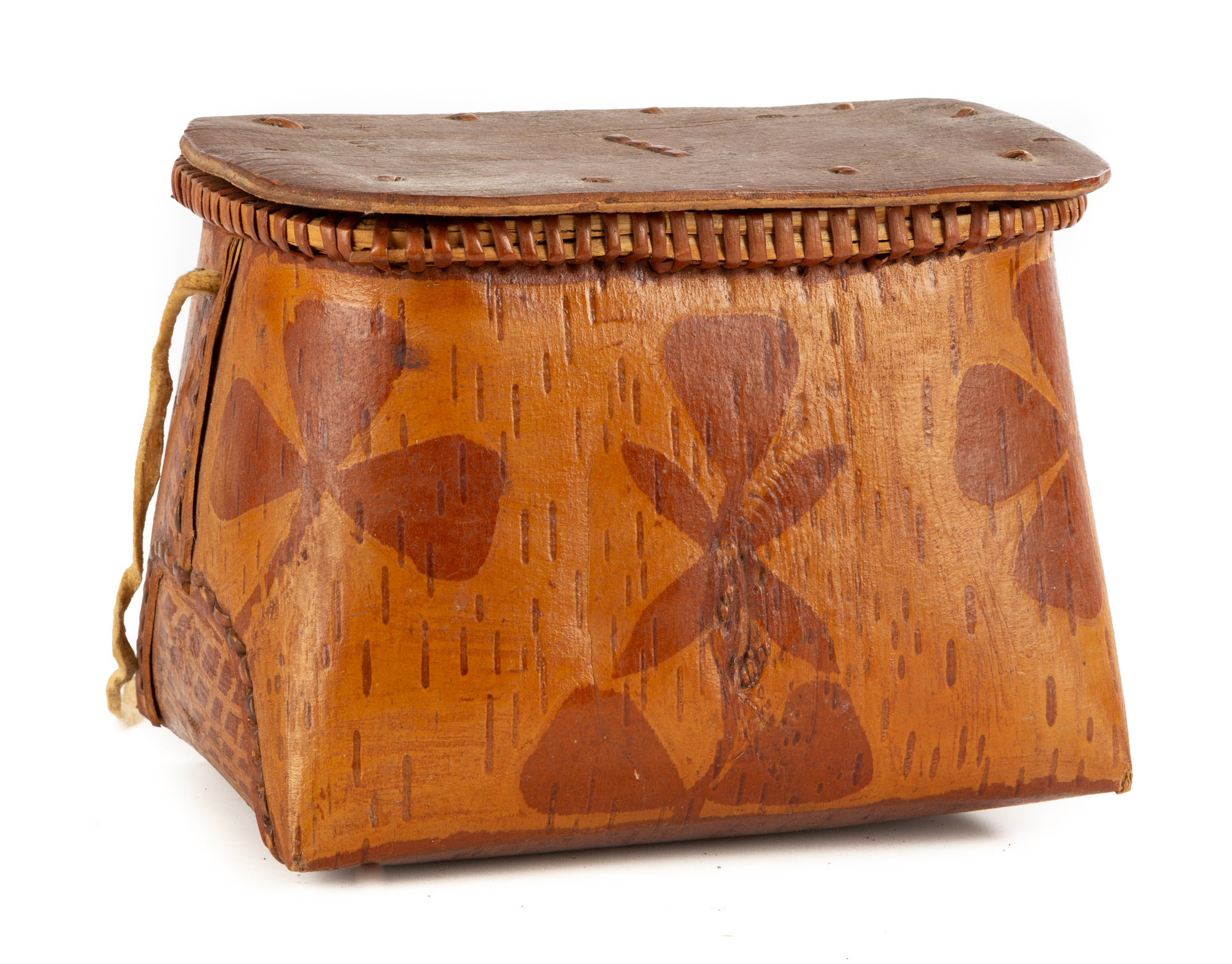 Appraisal: BIRCH BARK COVERED BASKET circa