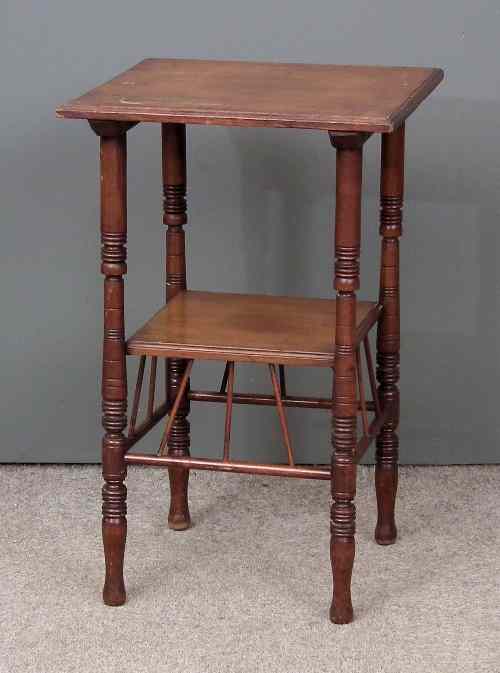 Appraisal: A late Victorian square two tier Victorian table of Arts