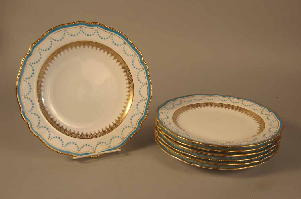 Appraisal: Set of Copeland 'jeweled' porcelain dinner plates late th early