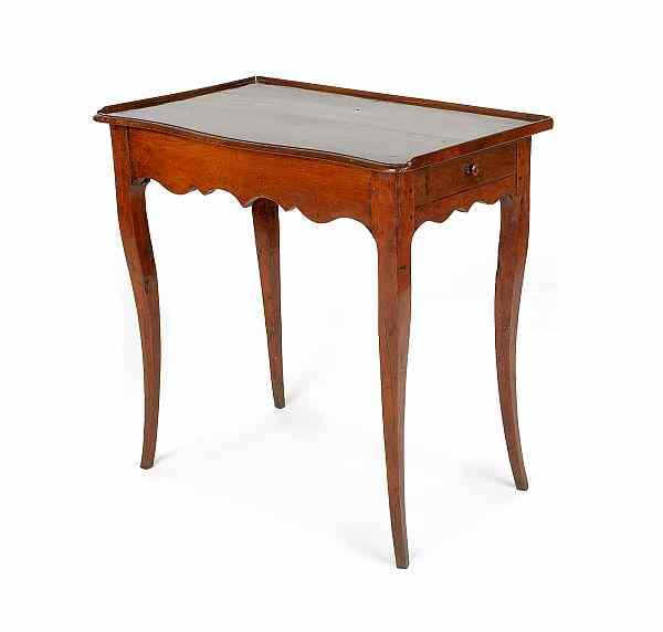 Appraisal: French mahogany work table ca h w