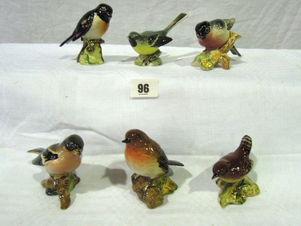 Appraisal: Six Beswick birds including a chaffinch robin stonechat wren bullfinch