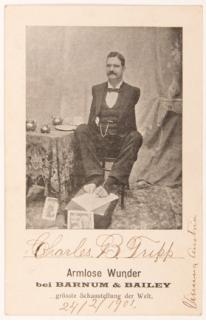 Appraisal: Charles B Tripp Armless Wonder Cabinet Card Germany Barnum Bailey