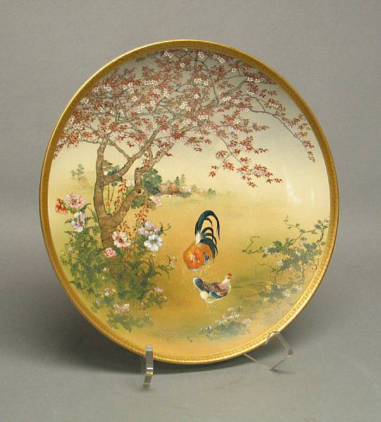 Appraisal: Ceramics Meiji Taisho Period Decorated with a rooster and hen