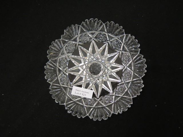 Appraisal: Cut Glass Plate twelve point star with starbursts and fan