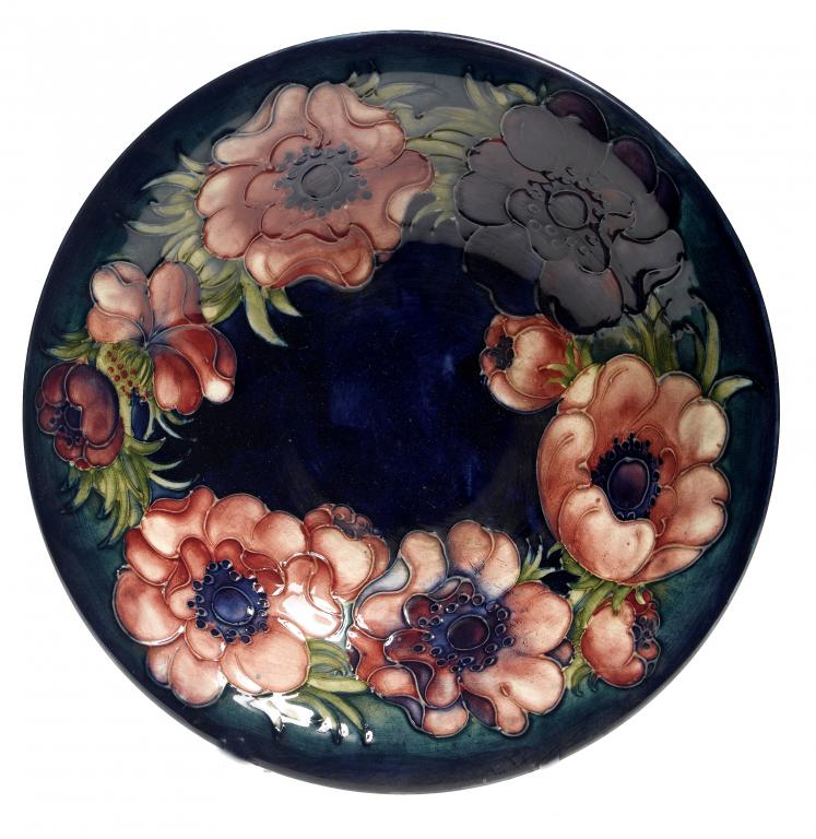 Appraisal: A MOORCROFT ANEMONE BOWL DESIGNED BY WALTER MOORCROFT cm diam