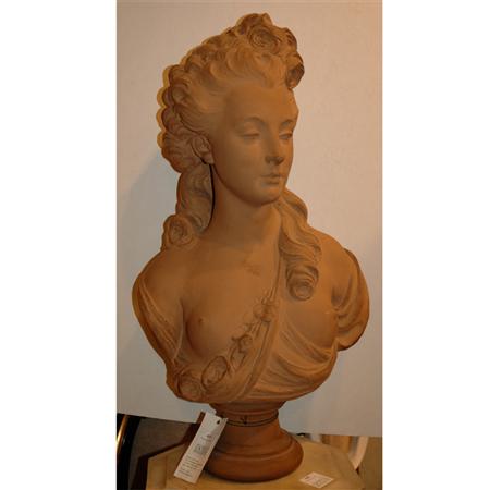 Appraisal: Louis XVI Style Earthenware Bust of a Maiden Estimate -