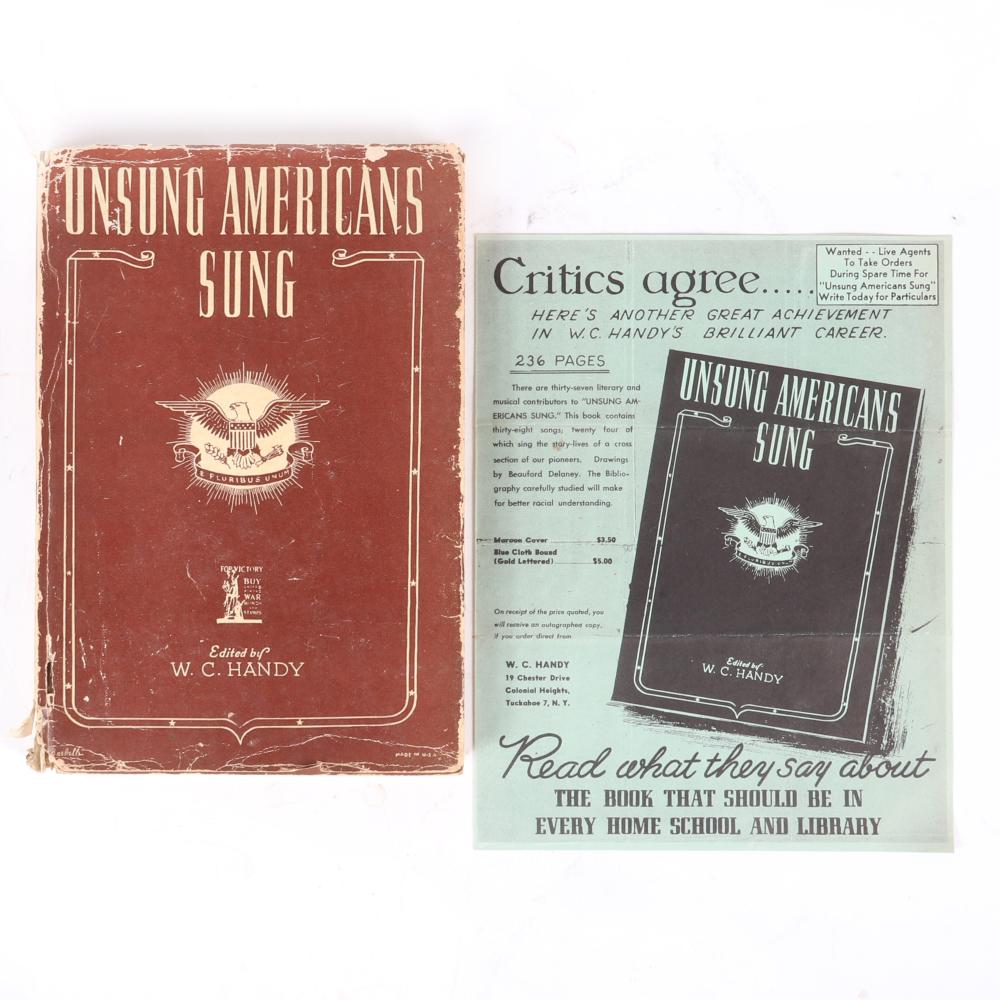 Appraisal: W C HANDY AUTOGRAPHED AND DATED ND EDITION UNSUNG AMERICANS