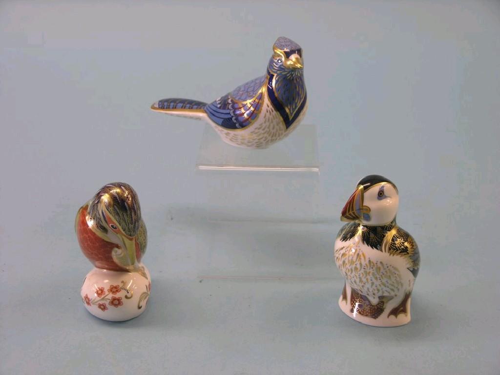 Appraisal: Three modern Royal Crown Derby bird models tallest in